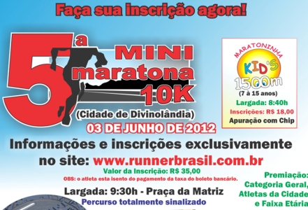 <a href="home/noticia/9342">5ª Mini Maratona 10 km, em Divinolândia, dia 03-06-2012</a>